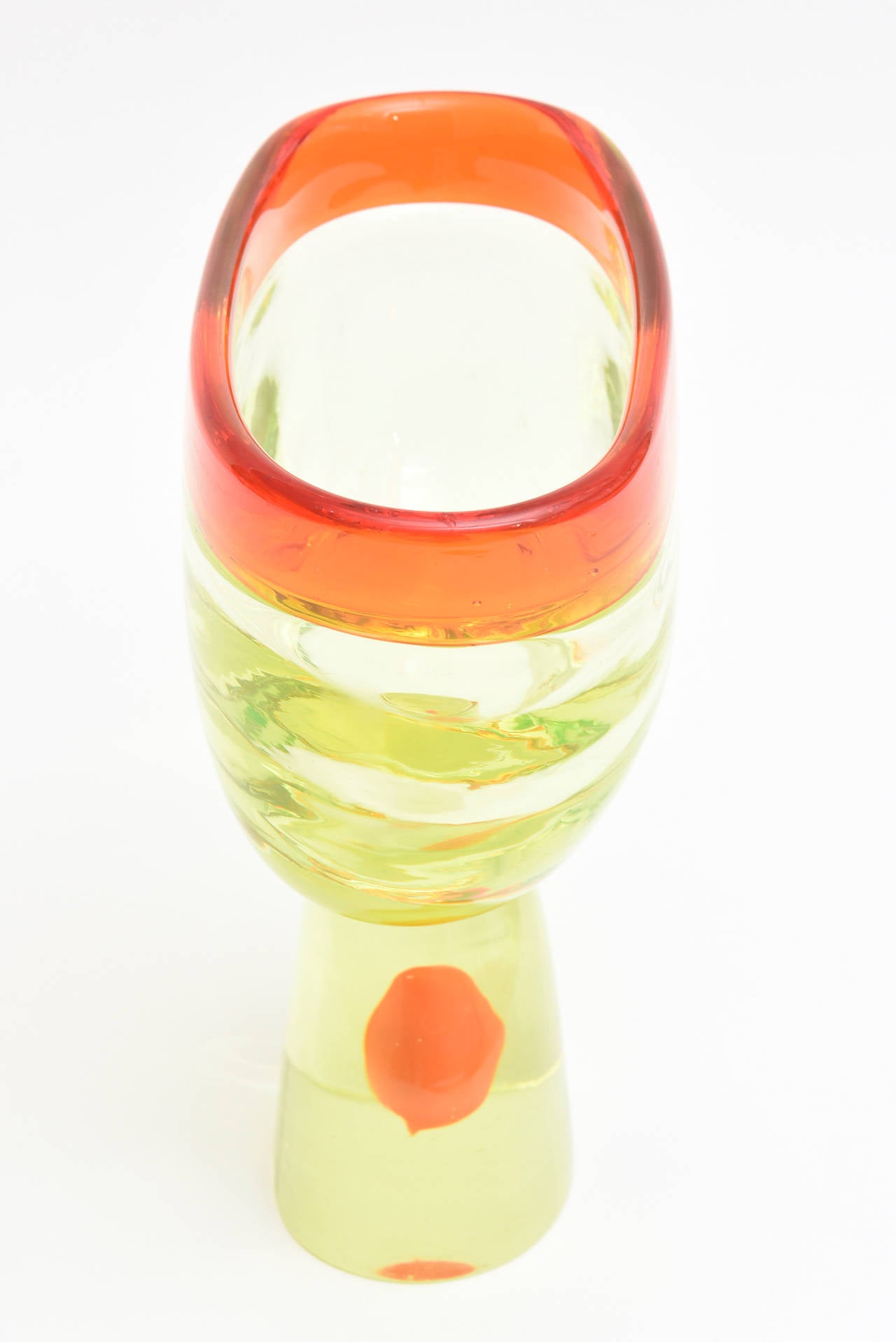 Italian Antonio da Ros for Cenedese Sommerso Glass Murano Vase/ Vessel In Excellent Condition In North Miami, FL