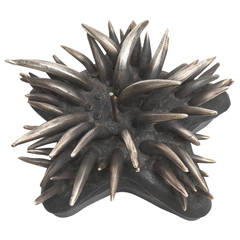 Sculptural Metal 2 Part "Sea Urchin" Box Vintage Sculptural Metal 2 Part "Sea Urchin" Box