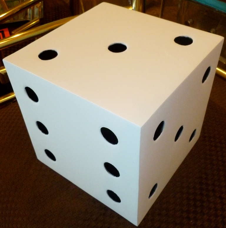 Belgian  Black and White Large Metal Dice Sculpture Mid Century Modern Belgium For Sale