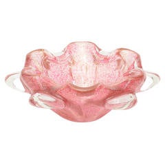 Italian Murano Glass Bowl with Clear Appendages 8