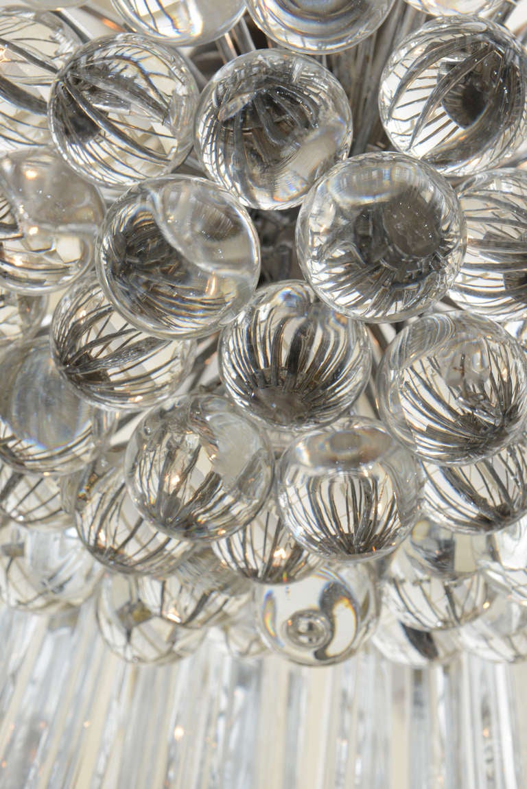 Italian Venini Prism and Glass Ball Chandelier 6