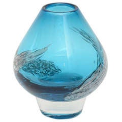 Sapphire Blue/Turquoise Glass Vase/Vessel