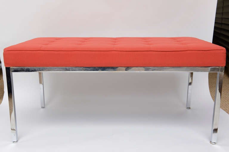 Modern Florence Knoll Stainless Steel Bench