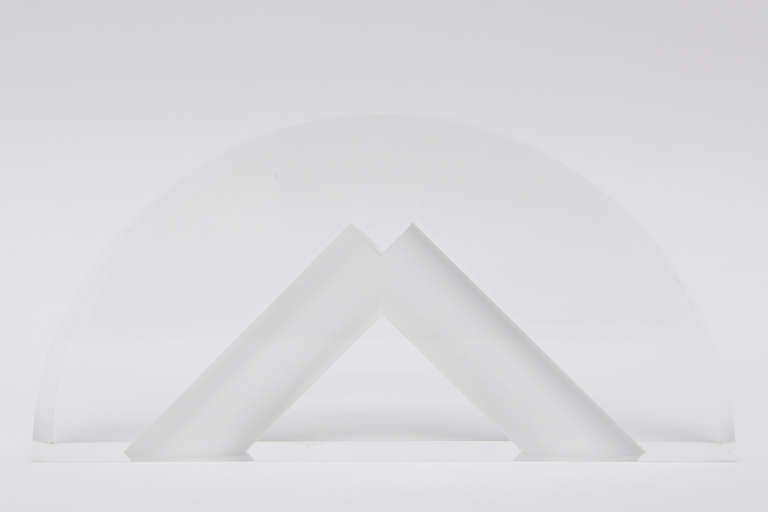 Signed and Rare Alessio Tasca Italian Lucite Arch Sculpture with Embedded Lucite 2