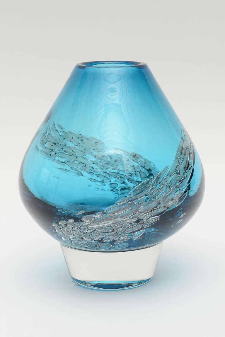 Sapphire Blue/Turquoise Glass Vase/Vessel