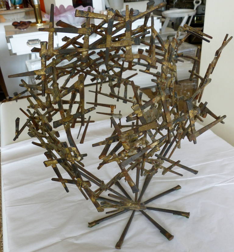 Brutalist Nail Tabletop Sculpture 3