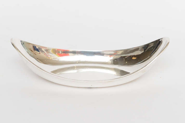 Signed and Hallmarked Sculptural Sterling Silver "Gondola Bowl"