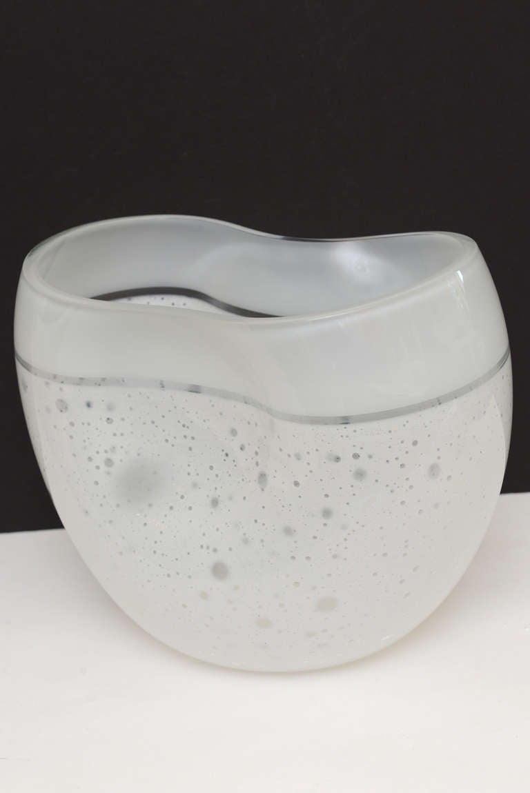 Monumental Italian Murano Signed Barbini Glass Vase/Vessel