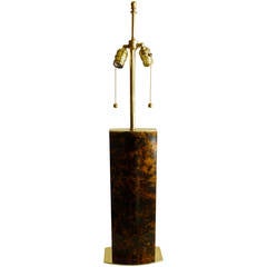 Stunning Karl Springer Style Tortoise Metal and Brass Column Lamp /SAT.SALE