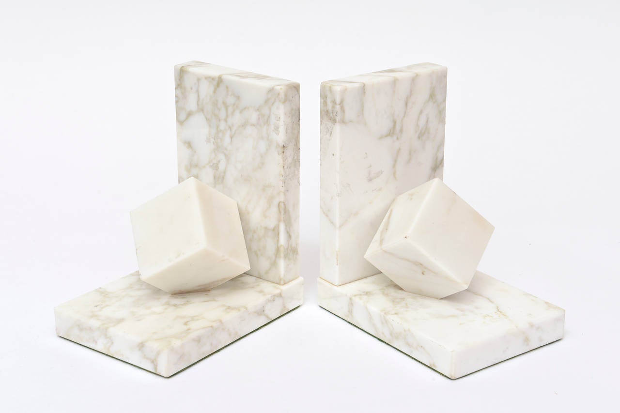 Beautiful pair of vintage modernist marble bookends make this pair of bookends so simple and chic! timeless.