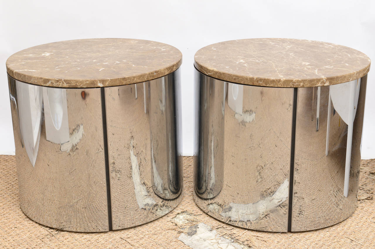 marble cylinder side table