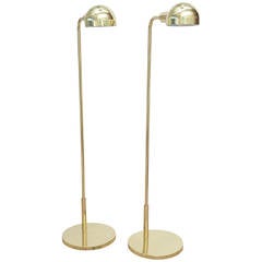Pair of Polished Brass Casella Domed Floor Lamps/ SATURDAY SALE