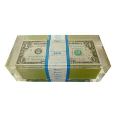 Fantastic Allusion $100.00 Dollar Bill Lucite Pop Art Sculpture 5
