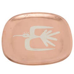 Signed Sterling Silver and Polished Copper Los Castillo Tray 3