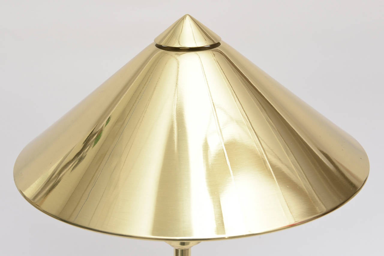 Mid-20th Century Pepe Mendoza Style Polished Brass, Bronze and Malachite Lamp Mid-Century Modern