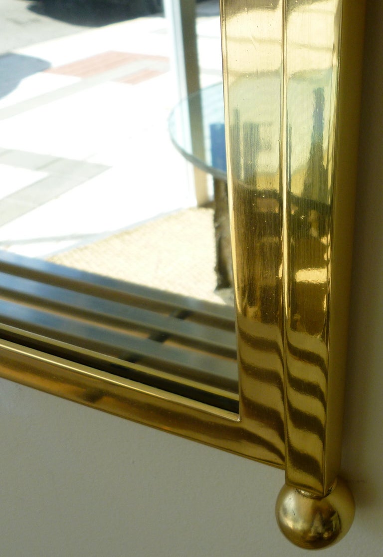 Modernist Brass Mirror Mid-Century Modern Billy Haines Style For Sale 9