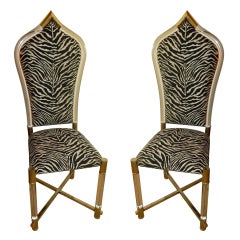 Vintage Italian Pair of Antonio Pavia Lucite and Nickel Silver Chairs
