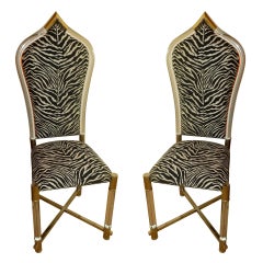 Italian Pair of Antonio Pavia Lucite and Nickel Silver Chairs