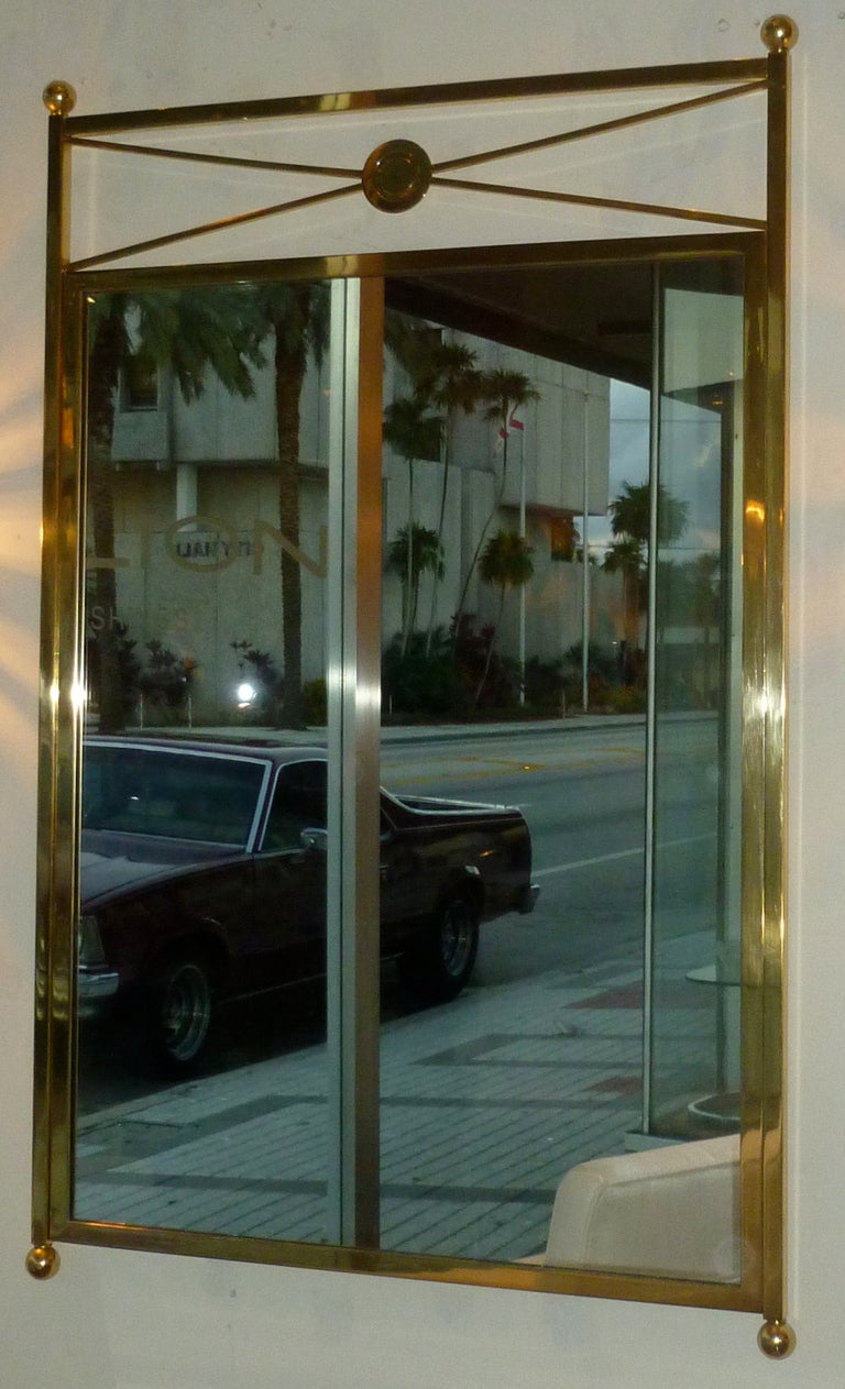 Modernist Brass Mirror Mid-Century Modern Billy Haines Style For Sale 10