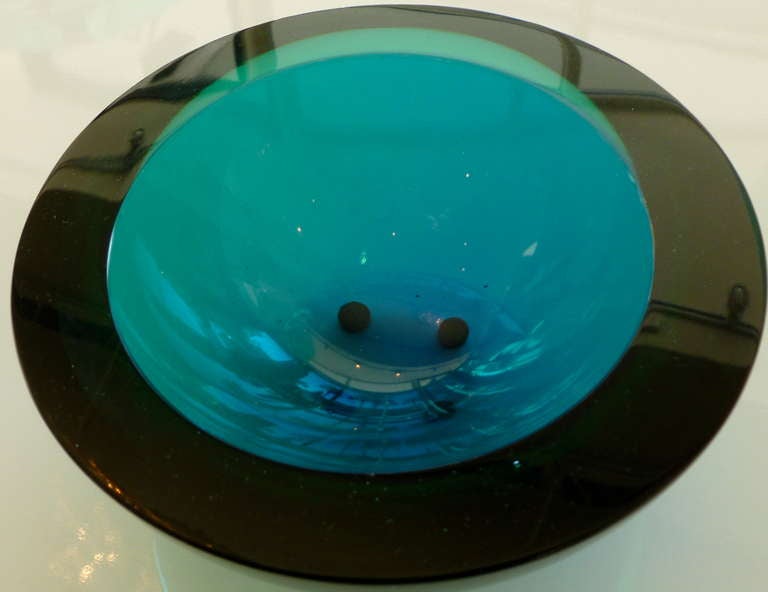 Luscious italian Murano Glass Geode Bowl In Excellent Condition In North Miami, FL