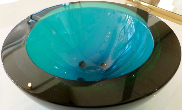 Mid-20th Century Luscious italian Murano Glass Geode Bowl
