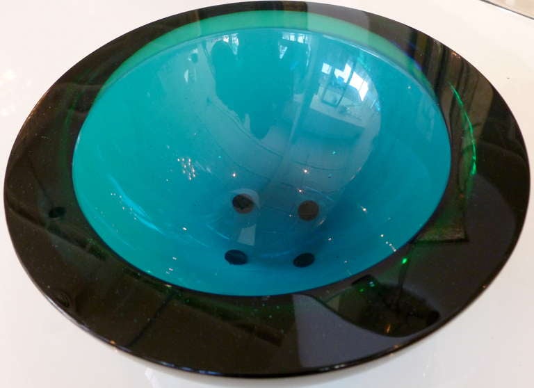 Modern Luscious italian Murano Glass Geode Bowl