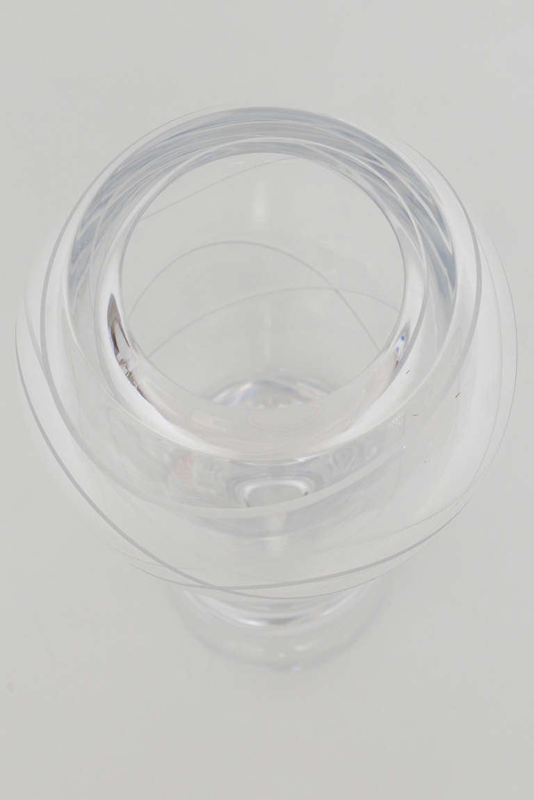 Modern Karim Rashid for Nambe Figure 8 Crystal Glass Etched Vase