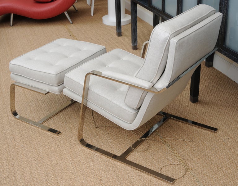 Mid-20th Century Milo Baughman for Thayer Coggin Lounge Chair and Ottoman