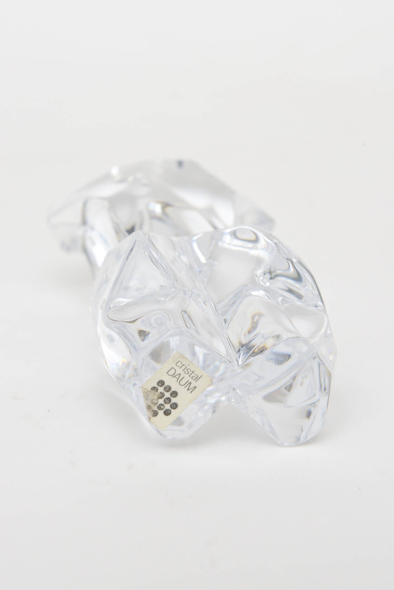 French Daum Crystal Glass Cubist Torso Sculpture 2