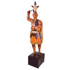 Antique John L. Cromwell (1805-1873) | Cigar Store Indian with Hatchet