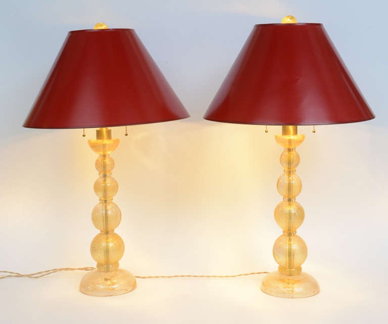 Italian SALE! SALE !SALE!Seguso Murano Lamps, Original Seguso Addition, Shades Optional For Sale