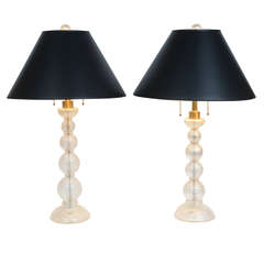 Pair of Seguso Lamps, Murano 1980s Shades for Presentation Only