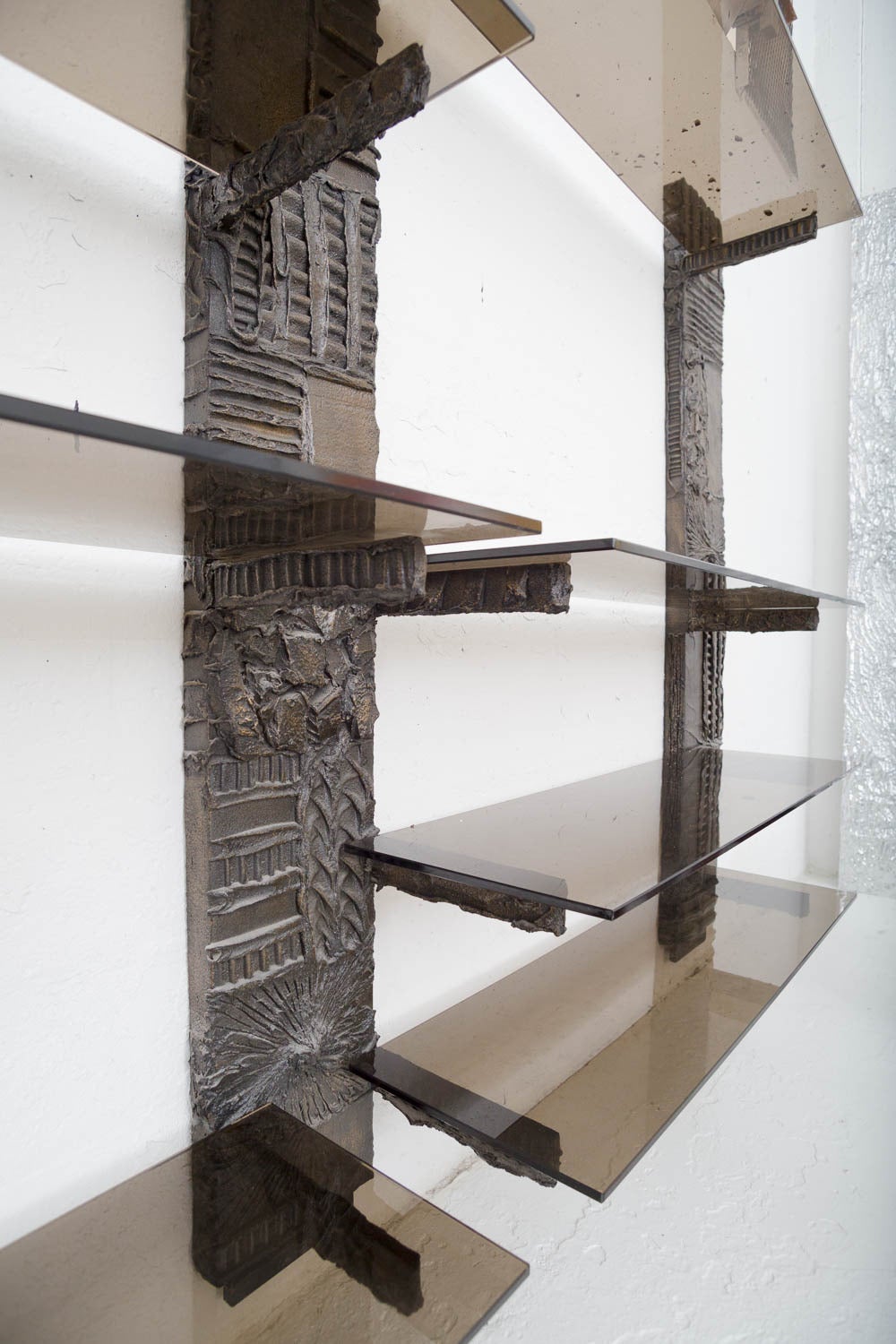 Late 20th Century Paul Evans Sculpted Bronze Shelves For Sale