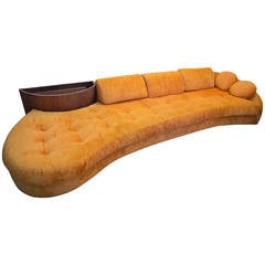 Monumental Sofa with Walnut Planter