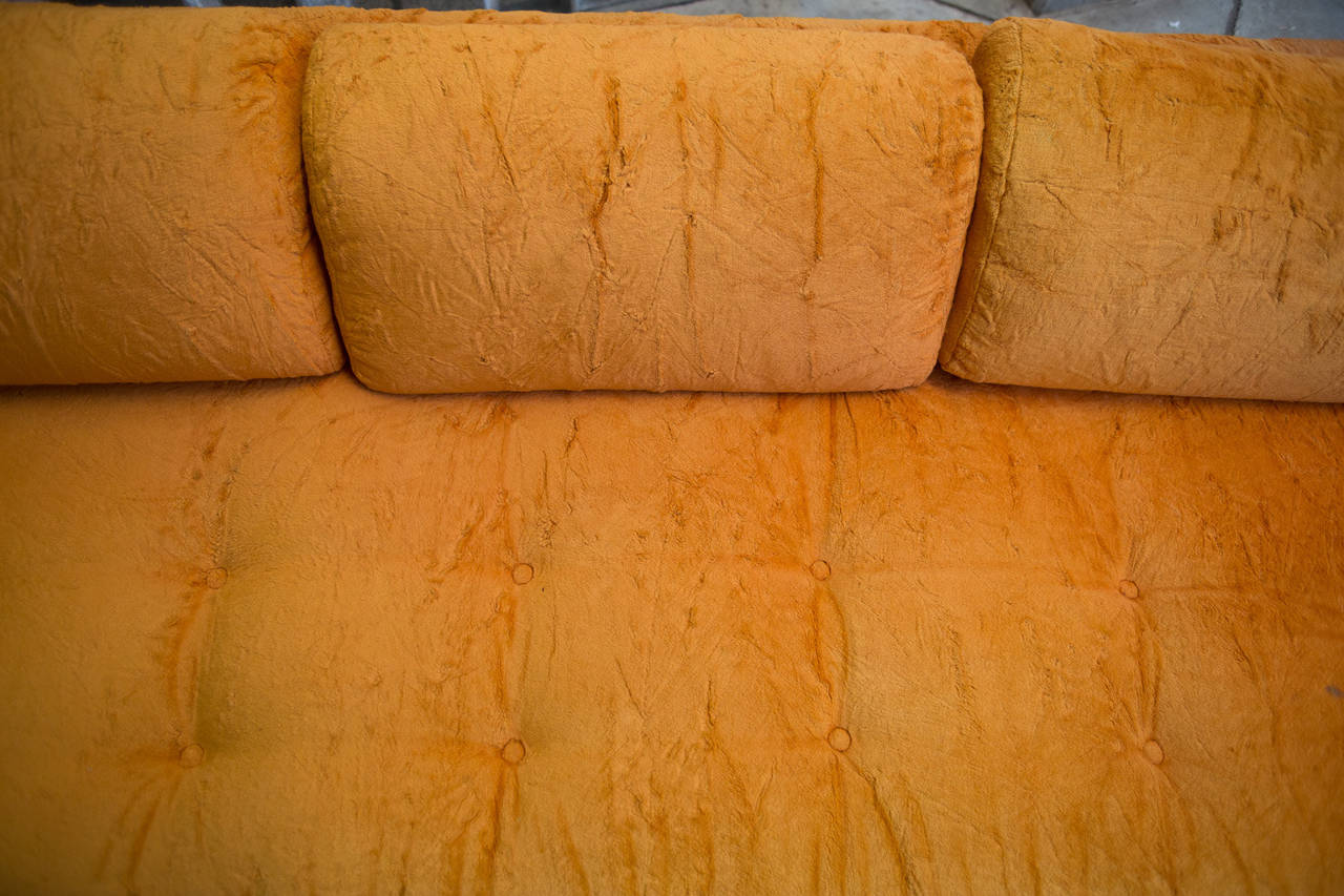 Mid-20th Century Monumental Sofa with Walnut Planter