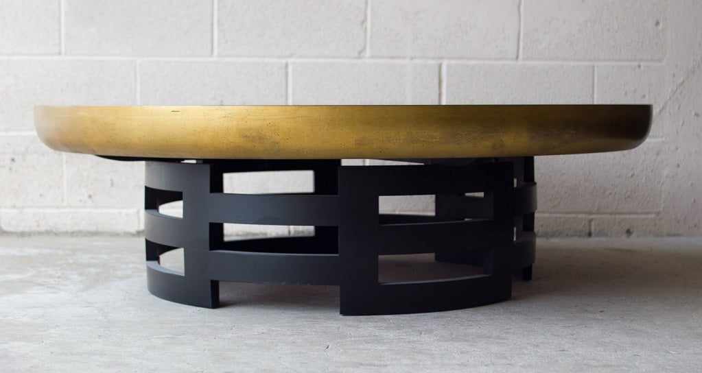 Asian inspired design by T.Mueller and I.Barringer for Kittinger
with lacquered wood base and gilt 