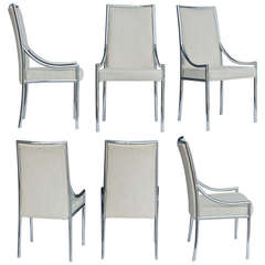 Set of Metal Frame Dining Chairs