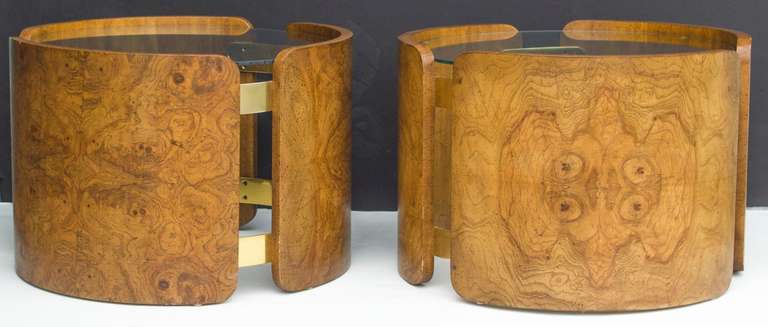 Mid-Century Modern 1970's Open Drum Side Tables