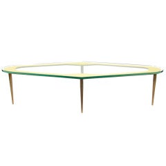 Italian Brass and Glass Coffee Table