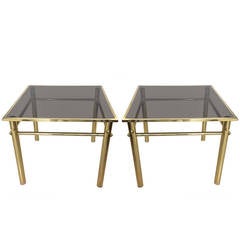 1970s Brass Side Tables