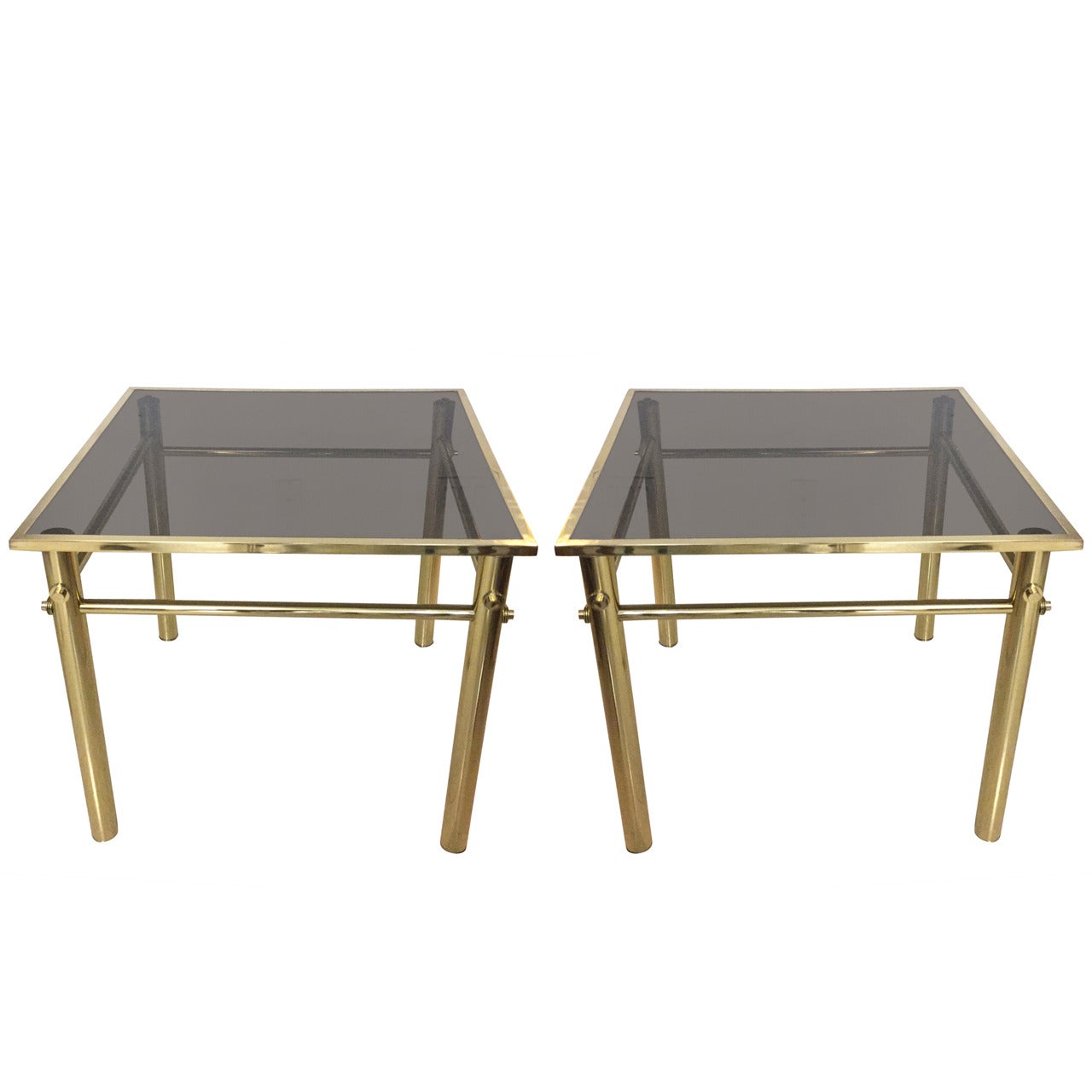 1970s Brass Side Tables For Sale