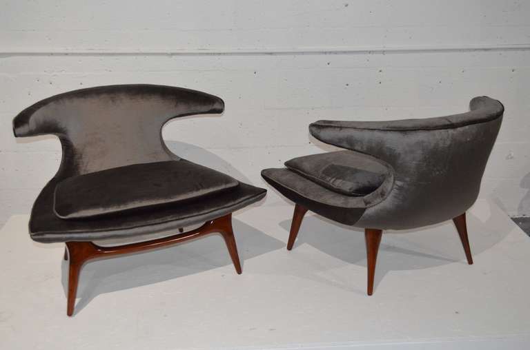 "Horn"Lounge Chairs by Karpen of California