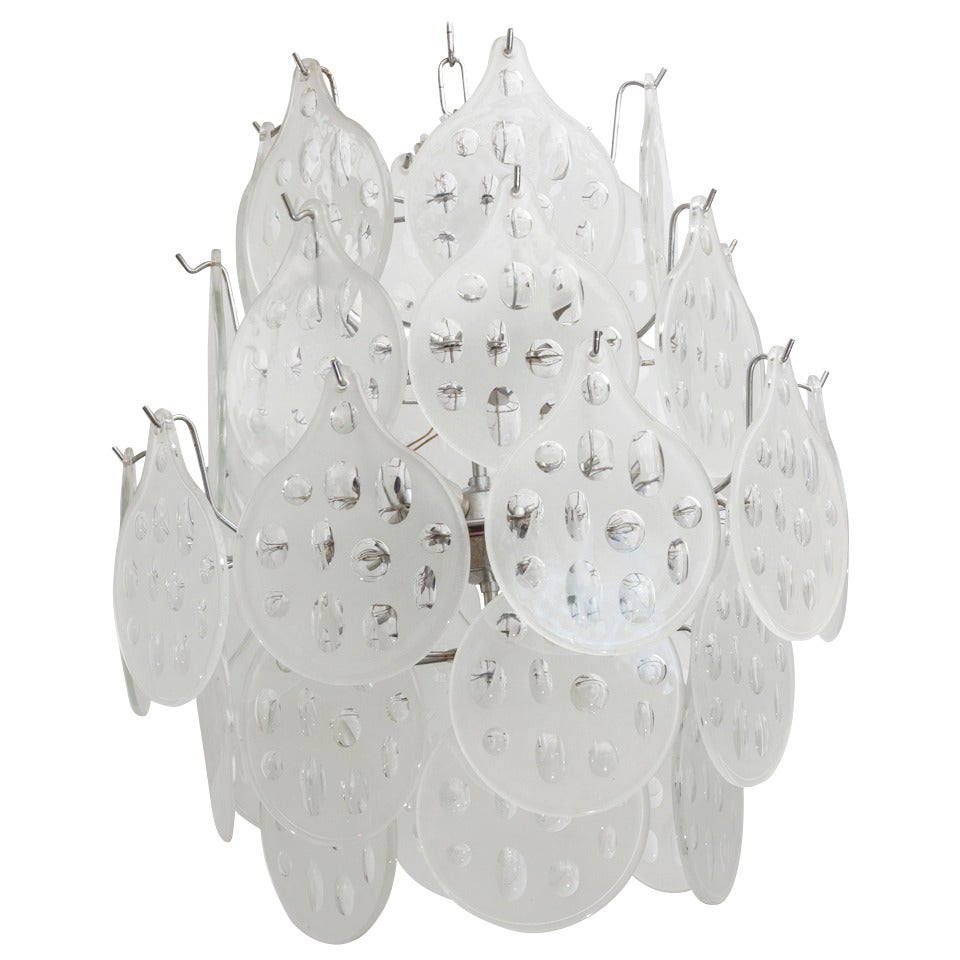 1960s Vistosi Murano Glass Chandelier For Sale