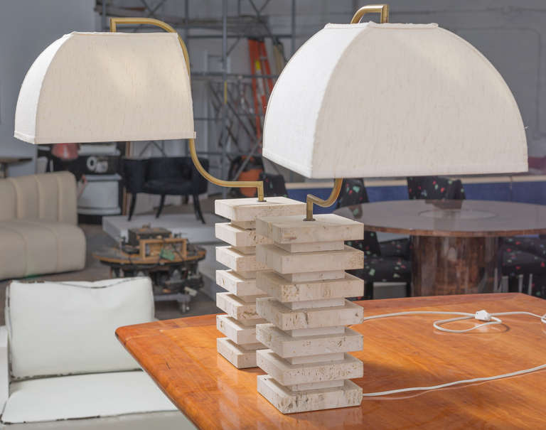 Italian Marble Table Lamps In Good Condition For Sale In Miami, FL