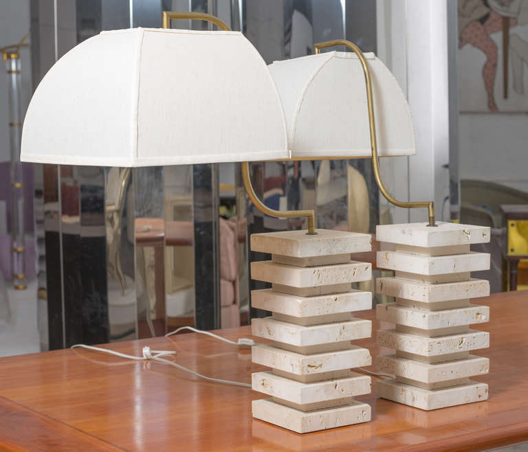 Mid-Century Modern Italian Marble Table Lamps For Sale