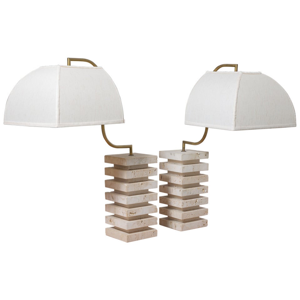 Italian Marble Table Lamps For Sale