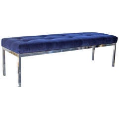 Chrome and Velvet Bench