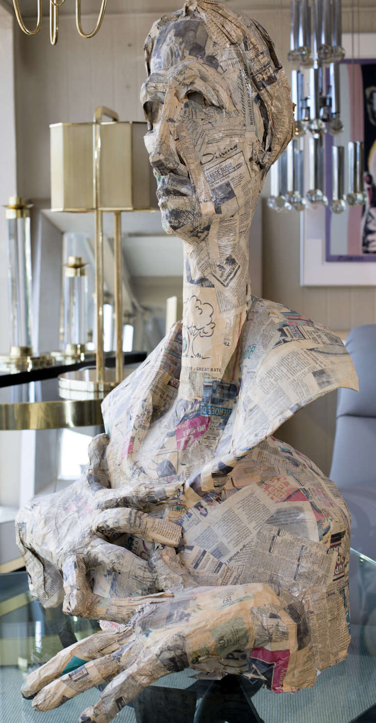 Modern Paper Mâché Figure Sculpture