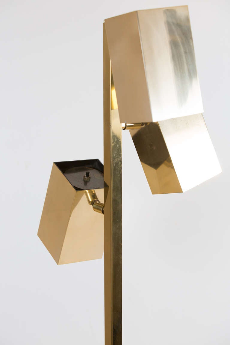 American 1970s Brass Floor Lamp by Robert Sonneman