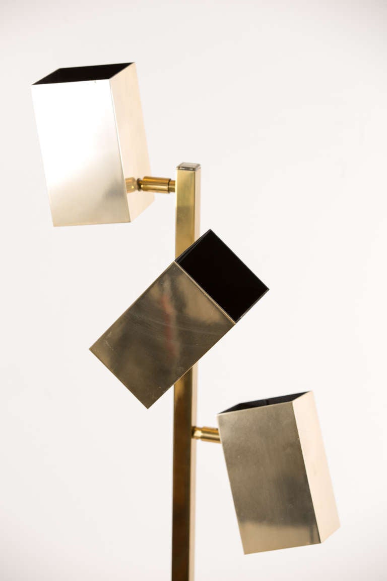Mid-Century Modern 1970s Brass Floor Lamp by Robert Sonneman